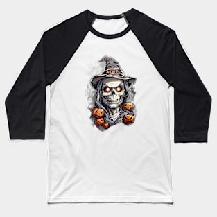 Witch Skull Jack Baseball T-Shirt